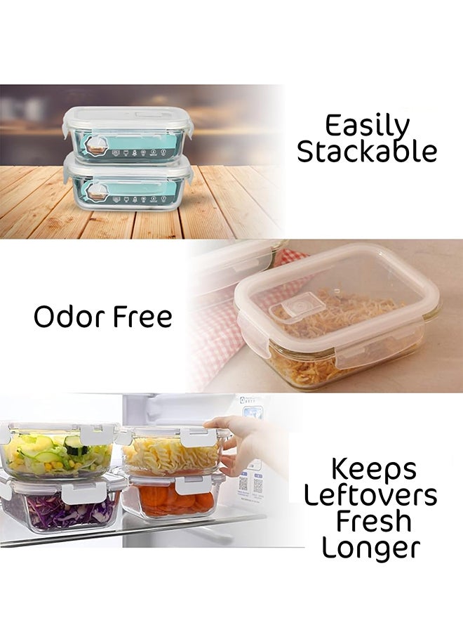 Toshionics 12 عبوة حاويات زجاجية لتحضير الوجبات مع أغطية محكمة الإغلاق للحفاظ على التسرب حاويات تخزين الطعام الزجاجية - Image 5